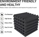 24 Packs Acoustic Foam Panels 2" X 12" X 12", Soundproofing Foam Noise Cancelling Foam with 120 PCS Double-Side adhesive - Image 4