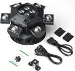 Moving Head DJ Lights, 150W RGBW LED Moving Head Light with Mixed Lighting Effects, 6 Arms Party Lights Support DMX-512 & Sound Activated, Stage Lights for Party Disco KTV Wedding Club - Image 8