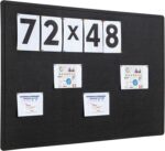 Foldable Large Felt Bulletin Board for Wall 72"x 48", Decorative Picture Framed Display Board with Self-Adhesive Tape for School, Home, Kitchen & Office Walls, Includes 30 Pins, Black - Image 3