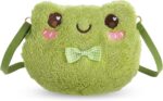 Green Frog Crossbody Bag Cute Plush Purse Backpack Kawaii Shoulder Portable Practical Wallet Cartoon Animal Lolita Bag with Chain Strap Send to Children Adults Girls and Women - Image 2