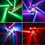 Moving Head DJ Lights 6-Arm Lamp with Remote Control 150w RGBW 4in1 LED DJ Stage Lights Moving Head Disco Light DMX512 & Sound Activated Rotating Light Starlight for Wedding Live House KTV Bar & Club - Image 7