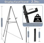 Easel Stand for Sign Picture Stands for Display, Photo Stand Floor Standing Tripod Black Easel with Support Rods, Welcome Board Stand for Wedding, Poster - Image 5