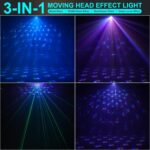U`King Moving Head Dj Light,30W Double Sided Disco Ball Parties Light with Kaleidoscope and Stage Lighting by DMX and Sound Activated Control Spotlight for Club,Wedding,Live Show,Bar(1-Pack) - Image 5