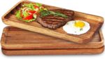 Set of 3 Versatile Acacia Wood Serving Trays - Elegant Wooden Platters for Home Decor, Cheese, Fruit, and Charcuterie Presentation - Ideal for Hosting and Entertaining - Image 2