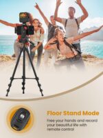 Upgraded Vlogging Kit w/Wireless Lavalier Microphone,YouTube Kit for iPhone and Smartphone w/59” Retractable Tripod,Automatic Switch Phone Clamp,Content Creator Gear for TikTok(Vlog K5) - Image 6