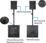 PRORECK Club 3000 12-Inch 4000w DJ Powered PA Speaker System Combo Set with Bluetooth USB Drive Read Function SD Card Remote Control,Two subwoofers and 8 line Array Speakers Set for Church, DJ, Live - Image 3