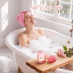 Birthday Gifts for Women, Mom, Sister, Friend: Unique Pink Self Care Spa Relaxation Baskets Set, Christmas, Holiday, Valentines Day Presents for Her, Girlfriend, Grandma, Wife, Bestie, Coworkers - Image 4