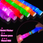 Glow Sticks Camping Essentials for Toddlers-6 PCS Light Up Pop Tube Party Favors Toys Gifts for Kids Halloween,LED Bracelet Necklace Accessories,Fun Camp Games Activities Gear Stuff for Boys Girls - Image 5
