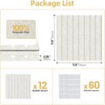 Large Cork Board for Wall 36" x 48" Ivory Bulletin Board with Safe Removable Adhesive Squares for Pictures Photos, Alternative CorkBoard Felt Pin Boards Tiles for Office Classroom Wall Decor - 12 Pack - Image 8