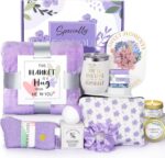 Birthday Gifts for Women, Self Care Gifts for Women, Relaxing Spa Gifts Basket Care Package w/Flannel Blanket, Mothers Day Gifts for Mom Her Best Friend Grandma Sister Wife (Purple) - Image 2