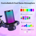 MAONO Gaming USB Microphone, Noise Cancellation Condenser Mic with Mute, Gain, Monitoring, Boom Arm Mic for Streaming, Podcast, Twitch, YouTube, Discord, PC, Computer, PS4, PS5, Mac, GamerWave DGM20S - Image 4