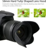 EEEKit 58mm Tulip Flower Lens Hood with UV Filter Lens for Canon EOS 77D 80D 90D Rebel T8i T7 T7i T6i XTi SL2 DSLR Camera - Image 4