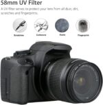 EEEKit 58mm Tulip Flower Lens Hood with UV Filter Lens for Canon EOS 77D 80D 90D Rebel T8i T7 T7i T6i XTi SL2 DSLR Camera - Image 6