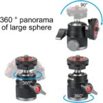 Mini Ball Head with 1/4" Hotshoe Mount Adapter 360 Degree Rotatable Aluminum Tripod Head for DSLR Cameras HTC Vive Tripods Monopods Camcorder Light Stand - Image 4