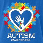 shop4ever Autism Awareness Hands in Heart T-Shirt - Image 4