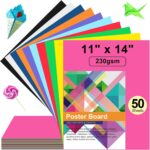 50 Pcs Color Poster Board Paper 11x14, ROOKEA Vision Boards Bulk 230 Gsm Thick Blank Smart Posterboard Card for School Arts Craft Classroom Projects Drawing Scrapbooking Graphic - Image 2