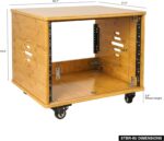 Sound Town DIY 8U Solid Carbonized Bamboo Studio Rack w/ 16" Depth, Ventilation, Rubber Feet, Casters for Recording Room, PA/DJ Equipment, Home Audio (STBR-8UW) - Image 3