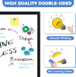 Double-Sided White Board Black Aluminium Frame, 24" x 18" Dry Erase Board Magnetic Whiteboard for Wall, Hanging Mounted Whiteboard Home, School, Office, Kitchen - Image 5