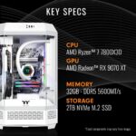 Thermaltake LCGS Reactor 7897XS Gaming Desktop (AMD Ryzen™ 7 7800X3D, 32GB 5600MT/s DDR5 RGB Memory, AMD Radeon™ RX 9070 XT, 2TB NVMe M.2, WiFi, Windows 11) T3WT-B650-97X-LCS - Image 3