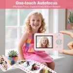Digital Camera, 4K 64MP, 18X Zoom, Point and Shoot Digital Camera with 64GB SD Card & 2 Batteries, Portable Rechargeable Small Camera for Kids Teens Adult, Pink - Image 6