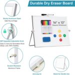 Dry Erase White Board, Cazeyoo Magnetic Desktop Whiteboard 16 x 12inch with Stand, 10 Markers, 4 Magnets and 1 Eraser, Portable Double-Sided White Board for Kids Drawing, Office, Home, School - Image 5