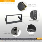 RIVECO 4u Tabletop Rack for Audio & Network, Desktop Rack Shelf Open Frame Sound Recording Shelf, Tappered Holes Black 2 Post - Image 3