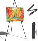 Portable Art Easel Stand 63 Inches - Black Picture Stands for Display w/Bag - Tabletop Art Easel Stand for Sign, Wedding Signs, Poster Stand, Painting Canvas Stand - Metal Tripod, Easels for Display - Image 2