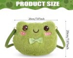 Green Frog Crossbody Bag Cute Plush Purse Backpack Kawaii Shoulder Portable Practical Wallet Cartoon Animal Lolita Bag with Chain Strap Send to Children Adults Girls and Women - Image 3