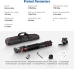 NEEWER 73.6" Horizontal Tripod with Multi Angle Center Column, Ball Head & Central Axis Platform, Heavy Duty Aluminum Camera Tripod Monopod 360° Pan 180° Tilt for Overhead/Macro Shots, Max Load 22lb - Image 10