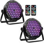 90W 60LEDs Par Lights 2Pack - RGB Stage Par Lights Sound Activated by Remote & DMX Control Uplights for Events Church Wedding Music Dance Show DJ Party Lighting - Image 2