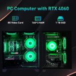 Gaming PC Desktop, Intel Core i5 14400F, RTX 4060, 32GB RAM, 1TB SSD, ARGB Fan, Tower Computer for Gaming and Office - Image 4