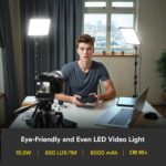 RALENO 13" LED Video Light, 2-Pack Bi Color Photography Lighting Kit with 75" Stand & Phone Clip, CRI 95+ Studio Lights with 8000mAh Built-in Battery for TikTok/YouTube/Live Streaming/Videography - Image 3