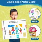 18 Pcs Poster Board 22" x 28" White Poster Paper Bulk, ROOKEA 250 GSM Vision Board for School Arts Craft Projects Presentations Drawing Scrapbooking Blank Graphic Display Office Supplies - Image 3