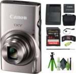 Canon PowerShot IXY 650 (ELPH 360) HS Compact Digital Camera 12x Optical Zoom IXY650 (Silver) Bundle + 64GB Memory Card + Camara Bag + Card Reader + Vlogging Tripod + Cleaning Kit and More (Renewed) - Image 2