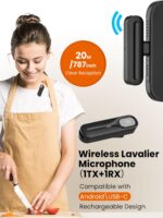 Upgraded Vlogging Kit w/Wireless Lavalier Microphone,YouTube Kit for iPhone and Smartphone w/59” Retractable Tripod,Automatic Switch Phone Clamp,Content Creator Gear for TikTok(Vlog K5) - Image 5