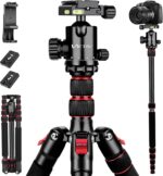 Camera Tripod, 80" Aluminum Heavy Duty Camera Tripod Stand with 360° Ball Head, Phone Holder & Carry Bag, Professional Camera Tripods & Monopods for Camera, Phone, 34lb Max Load - Image 2