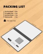 Portable Small White Board Dry Erase Board, Reusable 9.5 * 6.6in Notebook Memo, Office Home Supplies Desk Accessories MH760 (Black) - Image 4