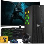 Dell Desktop PC Gaming Bundle - Core i7, 16GB RAM, 1TB SSD, 27-inch Curved Monitor, GT 1030, RGB Keyboard with AI-Enhanced Copilot Key and Mouse, RGB Headphone, Webcam, Wi-Fi, Win 11 Pro (Renewed) - Image 2