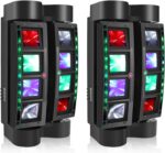 U`King Spider Moving Head Light 8x10W RGBW LEDs Beam DJ Lights and 2 Pixel Light & Laser Lights, Sound Activated/DMX-512 Control Party Disco Wedding Live Stage Lighting, 3 in 1 New Version - Image 2