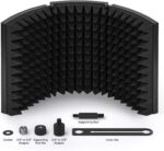 TONOR Microphone Isolation Shield, Studio Mic Sound Absorbing Foam Reflector for Any Condenser Microphone Recording Equipment Studio, Black - Image 6