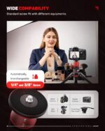 IFOOTAGE Mini Tripod for Camera, Professional Tabletop Tripod with Pedal for Photography, Small Tripod Max Load up to 17.64 lbs, Desktop Tripod Compatible with Sony, Nikon, Canon DSLR Camera, Base-P - Image 4