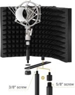 TONOR Microphone Isolation Shield, Studio Mic Sound Absorbing Foam Reflector for Any Condenser Microphone Recording Equipment Studio, Black - Image 7