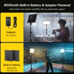 RALENO 13" LED Video Light, 2-Pack Bi Color Photography Lighting Kit with 75" Stand & Phone Clip, CRI 95+ Studio Lights with 8000mAh Built-in Battery for TikTok/YouTube/Live Streaming/Videography - Image 6
