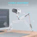 FIFINE Dynamic Microphone with Boom Arm, Studio Vocal XLR Microphone, Podcast USB Mic Kit for PC with Mute Button, Volume Knob, Headphone Jack, for Streaming Recording-AmpliTank K688CT White - Image 8