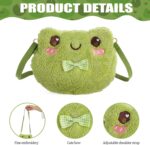 Green Frog Crossbody Bag Cute Plush Purse Backpack Kawaii Shoulder Portable Practical Wallet Cartoon Animal Lolita Bag with Chain Strap Send to Children Adults Girls and Women - Image 4