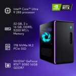 Alienware Aurora Gaming Desktop ACT1250 - Intel Core Ultra 9 285 Processor, Liquid Cooled, NVIDIA GeForce RTX 5080, 32GB DDR5 RAM, 1TB SSD, 1000W Platinum Rated PSU, Win 11 Home - Clear Panel - Image 16