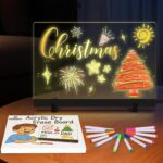 LED Drawing Board for Kids, 13.8"X9.8" 7 Colors & 2 Modes Acrylic Dry Erase Board with Light, Touch Control, 12 Markers, Light-Up Message Note Board as Night Light for Room/Store/Office/Festival/Gift - Image 2