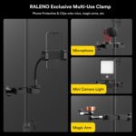 RALENO 13" LED Video Light, 2-Pack Bi Color Photography Lighting Kit with 75" Stand & Phone Clip, CRI 95+ Studio Lights with 8000mAh Built-in Battery for TikTok/YouTube/Live Streaming/Videography - Image 8