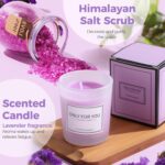Birthday Gifts for Women, Self Care Gifts Get Well Soon Gifts,Lavender Spa Flannel Blanket Gift Set, Gift For Female Friend, Mom, Wife, Girlfriend, Sister, Teacher's Day Gift Her Birthday Gift - Image 5