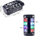LED Mini Spider Moving Head Light 8x5W Beam Stage Lights RGBW Sound Activated DMX-512 Control for DJ Party Bar Disco Show Wedding Event Stage Lighting - Image 10